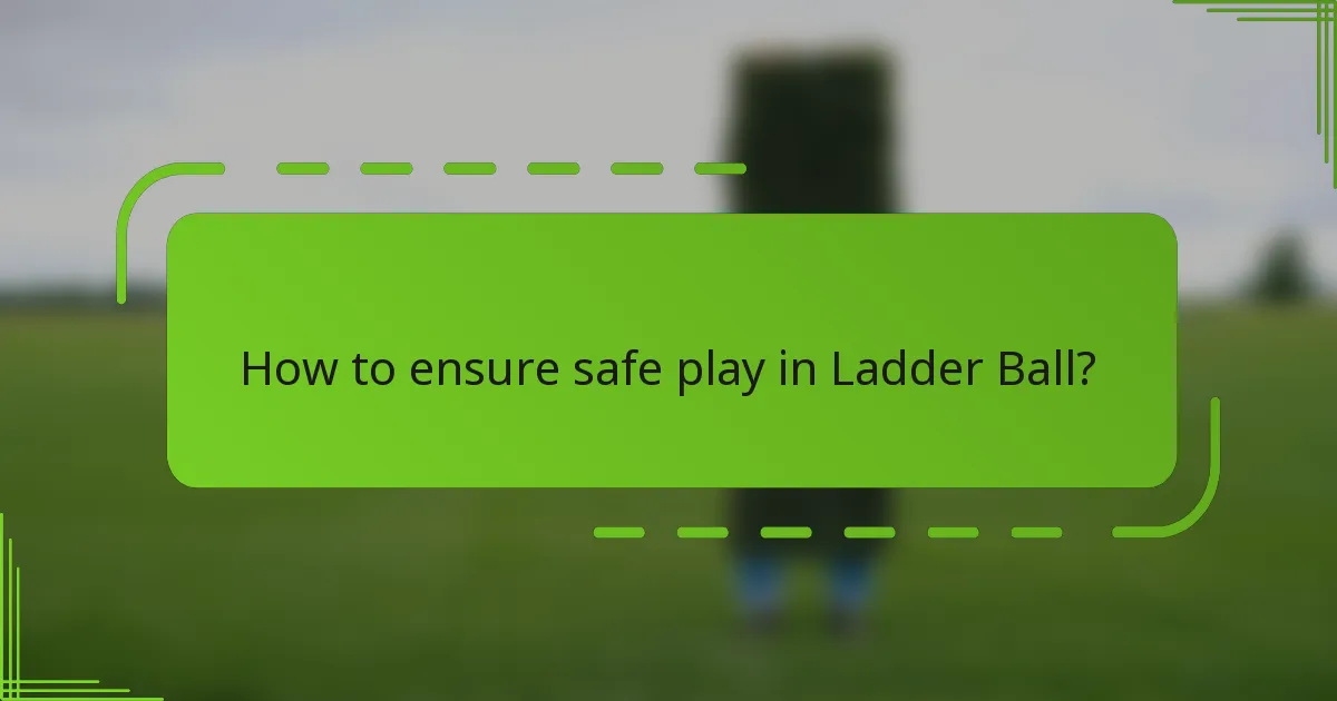 How to ensure safe play in Ladder Ball?