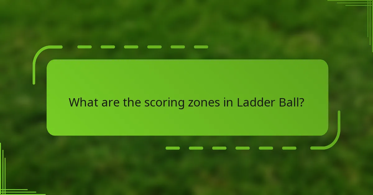 What are the scoring zones in Ladder Ball?